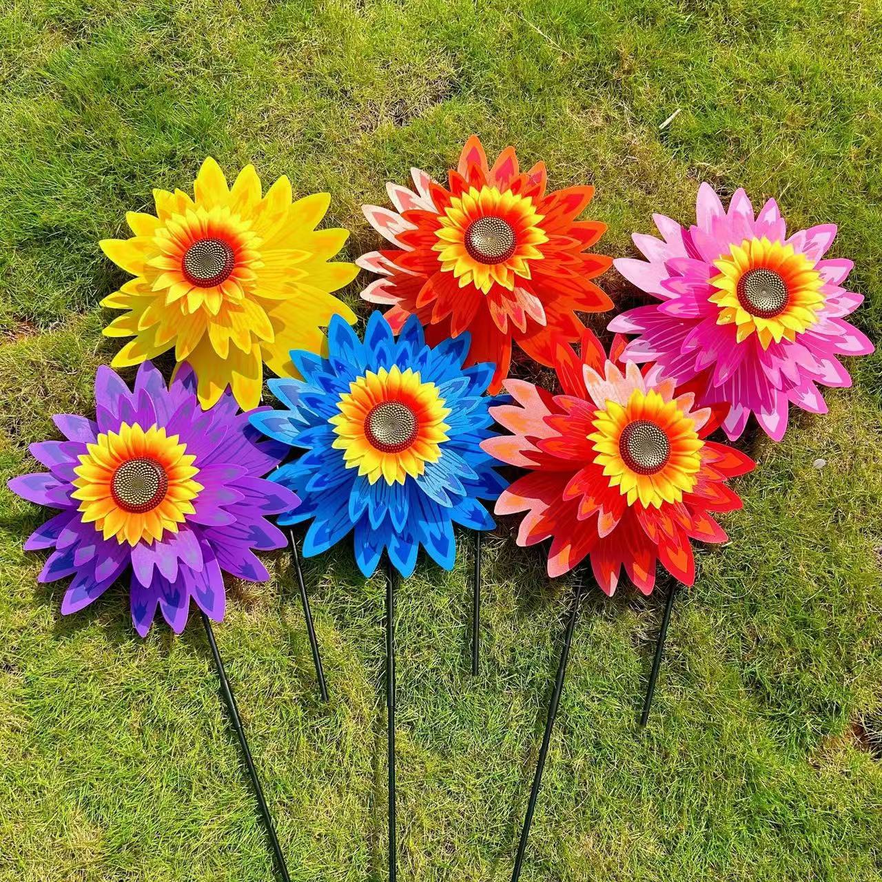 big rotating colorful travel windmill toy solar-powered