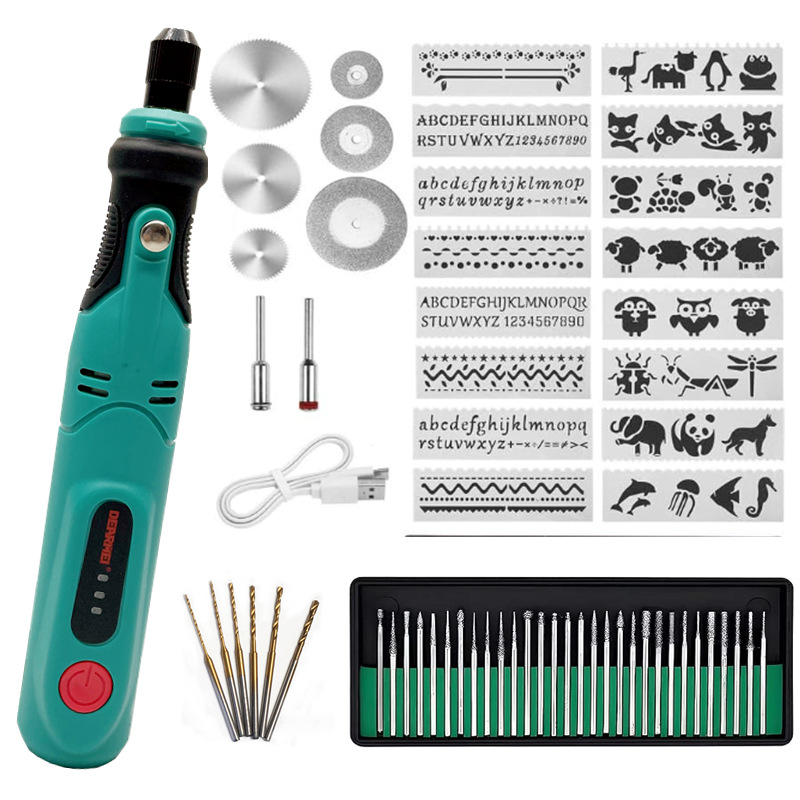 small carved manicure tools set with usb charger for manicure