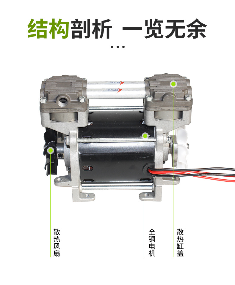 Lihao Electromechanical Ol100 Oil-Free Air Compressor 130W Large Flow Piston Type Small Positive Pressure Air Beauty Instrument