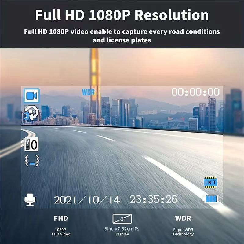 Driving Recorder 3inch Three-Record Wifi Vehicle Monitoring Night Vision Hd Camera Cardvrcam Cross-Border New Model