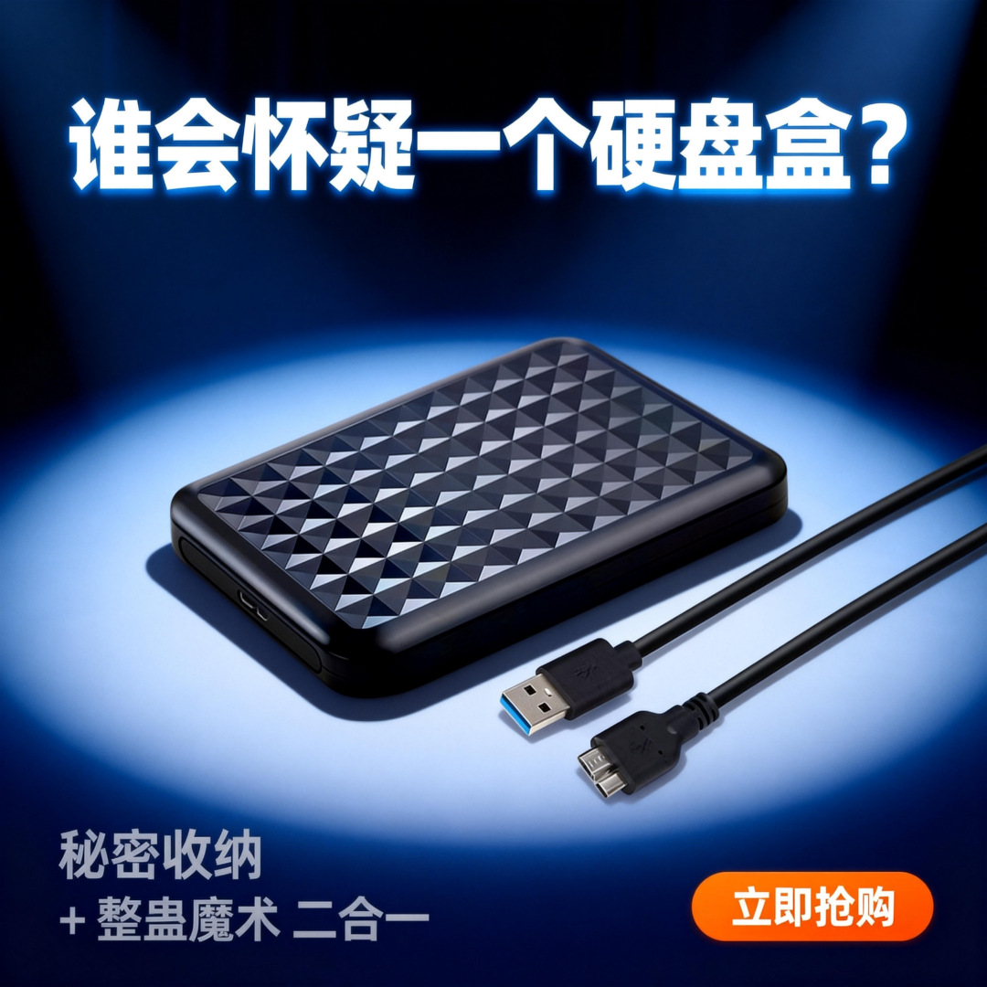 收纳乐趣2.5寸SSD固态硬盘盒造型储物盒藏钱珠宝首饰安全转移收纳