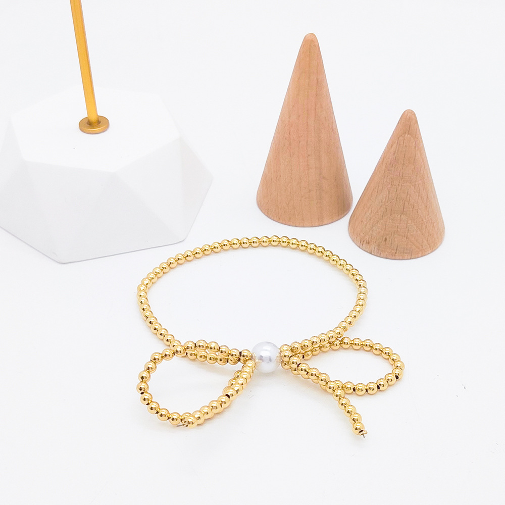 1 Piece Quantity Holiday, Banquet Occasion Wholesale Jewelry Casual Elegant Simple Style Geometric Copper Artificial Pearls Beaded Bracelets