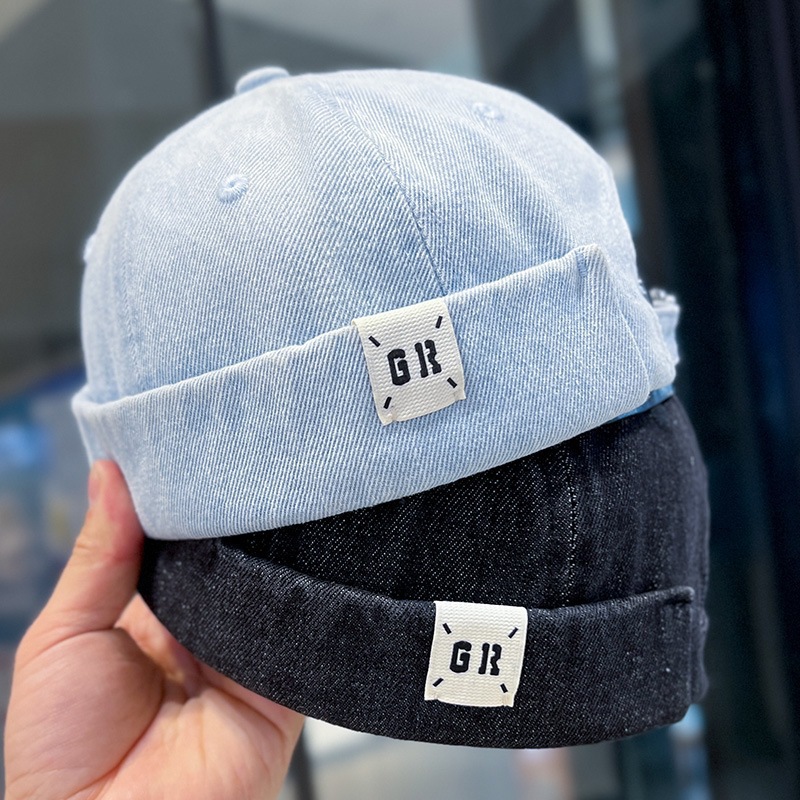 Docker Hat Brimless Denim Cap For Men And Women Korean Style_voghion.com