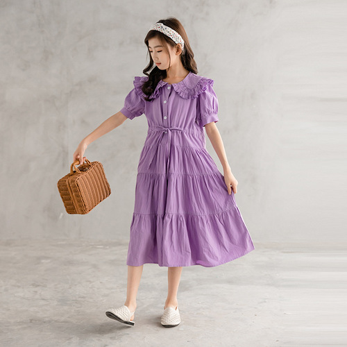  New Style Style Rope Waist Lace Collar Cake Skirt Internet Celebrity Girls Princess Skirt Summer Dress