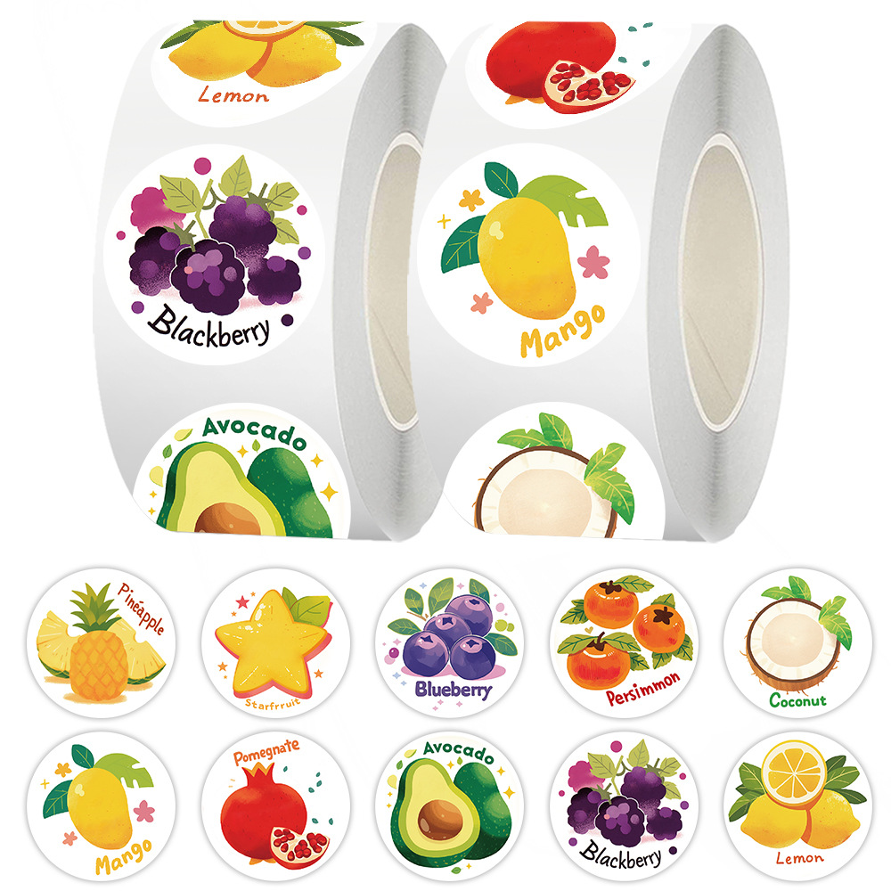 1000贴水果卷卷贴卡通装饰手机壳笔记本桌面DIY创意封口贴纸防水