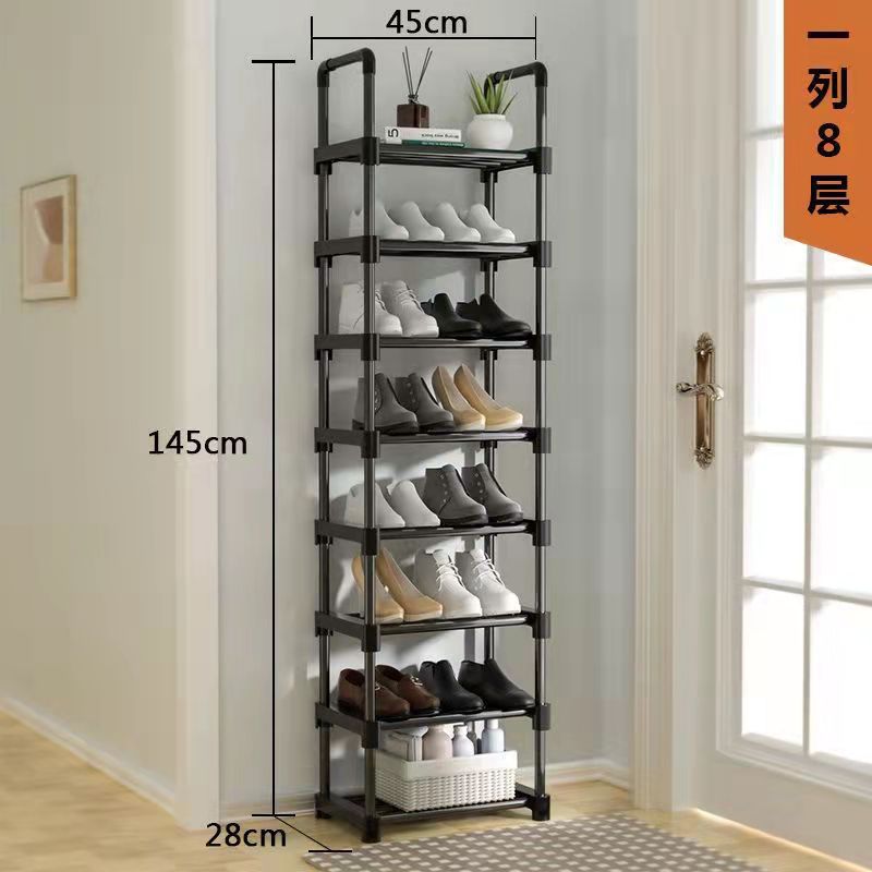 Estante de zapatos simple para almacenar estante de almacenamiento de artículos de dormitorio pequeño en la puerta de combinación de tipo grueso