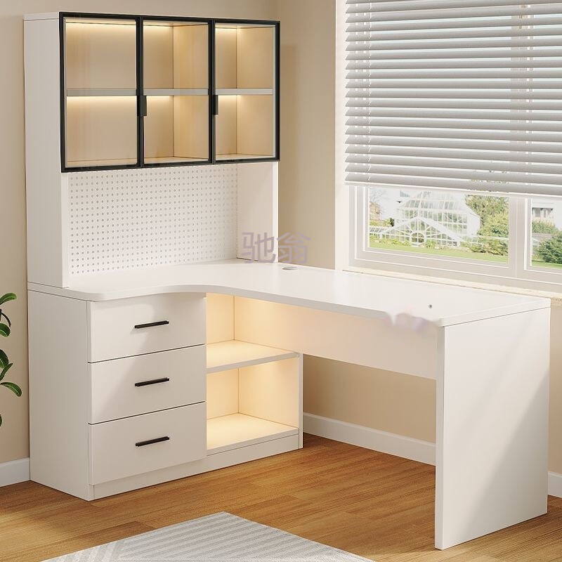 Z% Corner Desk Hole Board Home Bookshelf Integrated Modern Simple Storage Light Luxury Corner Computer Desk Storage Sleeping