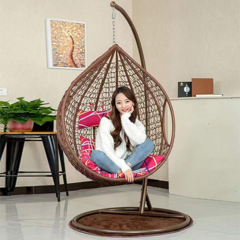 Romántica cesta de caña silla de cama cama de cuna balcón swing silla de mecedora de adultos al aire libre silla de perezoso interior nido de pájaros
