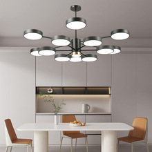 新款客厅吊灯现代简约大气卧室餐厅主灯LED北欧创意铁艺中山孟超