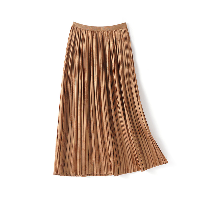 Summer silk pleated skirt