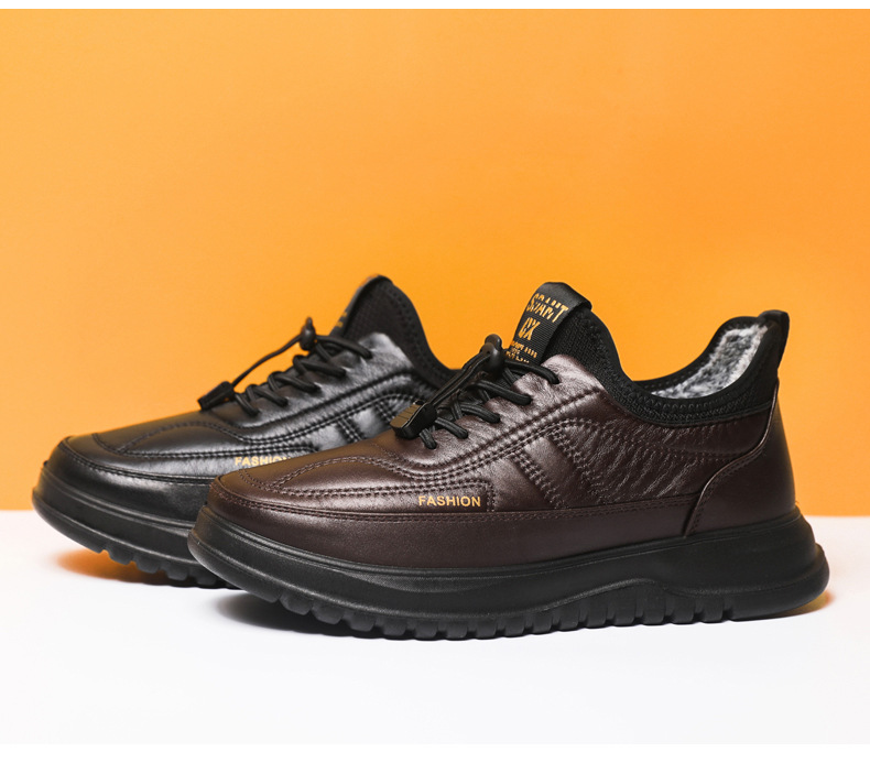 Scarpe uomo invernali in tessuto foderate in pile stringate calde_voghion.com