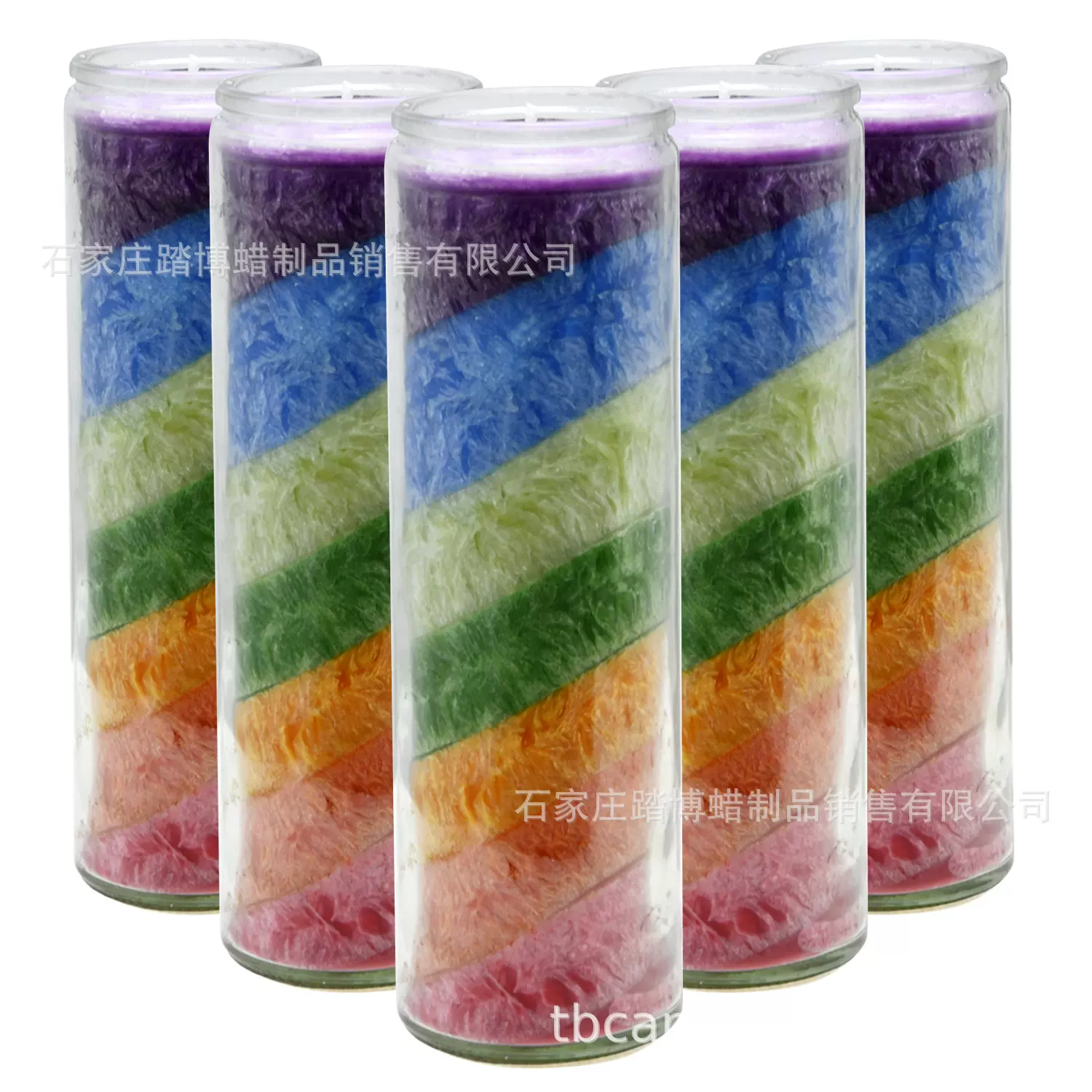现货彩虹7天结晶冰花蜡烛7days圆柱蜡多色冥想瑜伽宗教七彩酥油灯