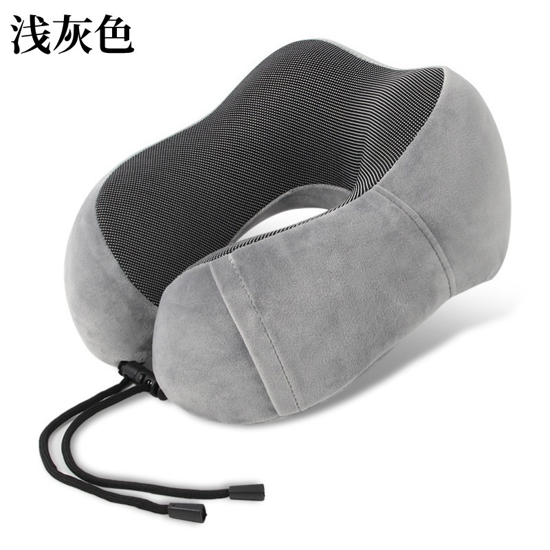 Algodón de memoria doble pico desmontable almohada en forma de U exportación almohada de cuello de comercio exterior almohada en forma de U para estudiantes adultos almohada de siesta