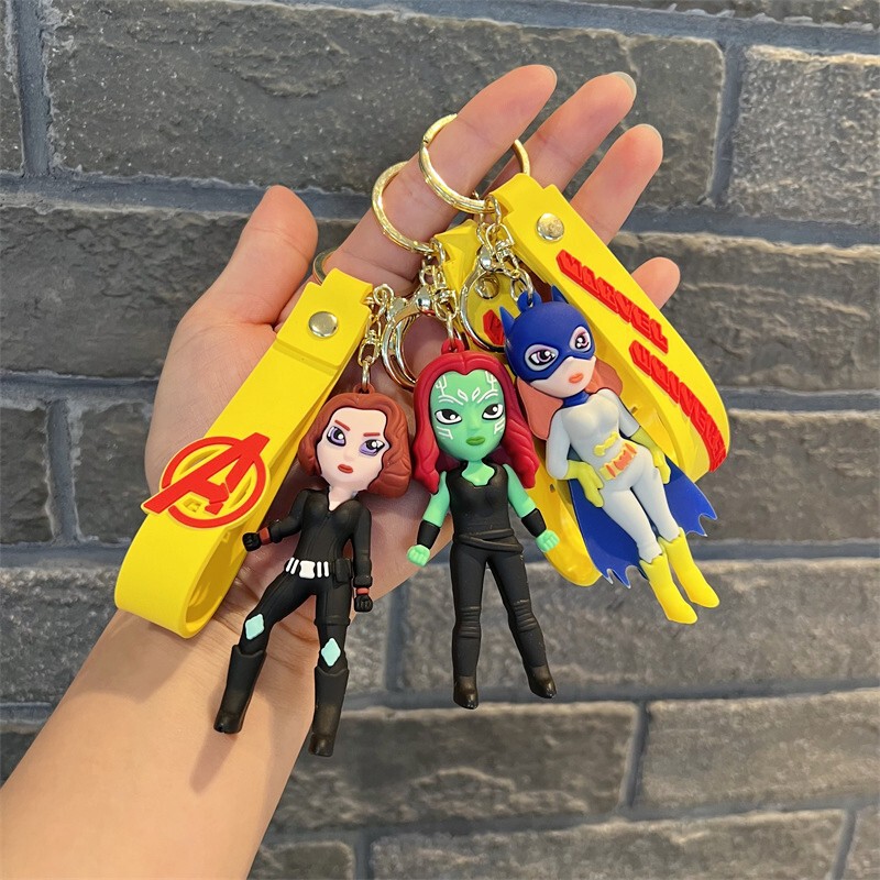 Creative Cartoon Guardians of the Galaxy Keychain Marvel Heroine Key Chain Carmara Catwoman Black Widow Pendant
