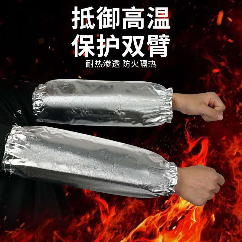 Manga de aluminio resistente a quemaduras resistente a altas temperaturas aislamiento térmico brazo protector de fábrica de acero de aluminio fundición del horno de cocina de barbacoa manga protector de fuego