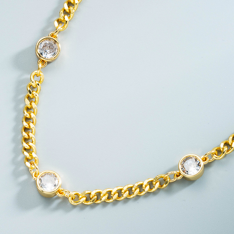 wholesale jewelry copper goldplated inlaid zircon necklace Nihaojewelrypicture4