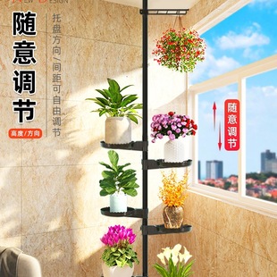 Floor-To-Ceiling Flower Rack Storage Rack Indoor Window Sill Bay Window Succulent Storage Rack Balcony Hanging Pothos Hanging Orchid Rack