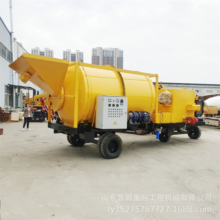路面修补沥青拌合机 废旧料二次加热再生机 牵引底盘移动方便