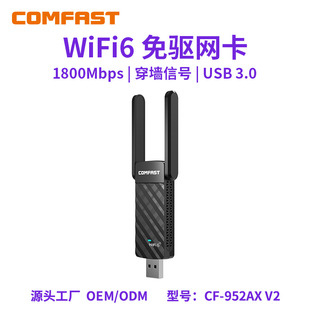 Comfast Cf-952Ax V2 Gigabit 1800m Dual-Band 5g External USB Wireless Network Card Computer Receiver
