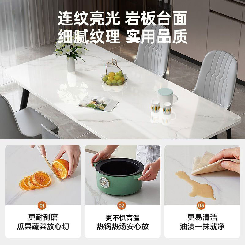 Los fabricantes de mesas de comedor de pizarra de roca modernas y simples suministran mesas de comedor rectangulares de apartamentos pequeños para el hogar, mesas de comedor de pizarra de roca al por mayor