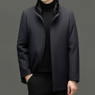 Factory Store Winter Men's Coat Mink Fur Collar Mid-Year Casual Removable Rabbit Fur Liner Thickened Warm Jacket