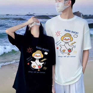 Summer Cotton Short-sleeved T-shirt Couple's Lazy Style Loose Niche Design Sense Men's and Women's Top Student Fashion Brand Class Clothes