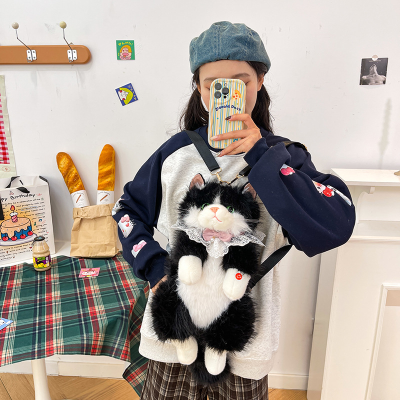 Simulated Ragdoll Cat Backpack Doll Cute Cat Backpack Doll Plush Toy Doll Girls Children's Gift