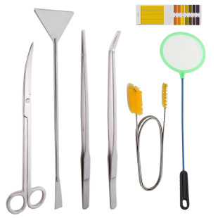Cross-Border Extended Aquatic Plant Pruning Tools Stainless Steel Tweezers Large Fish Tank Landscaping Straight Curved Scissors Flat Sand Device Aquatic Plant Scissors