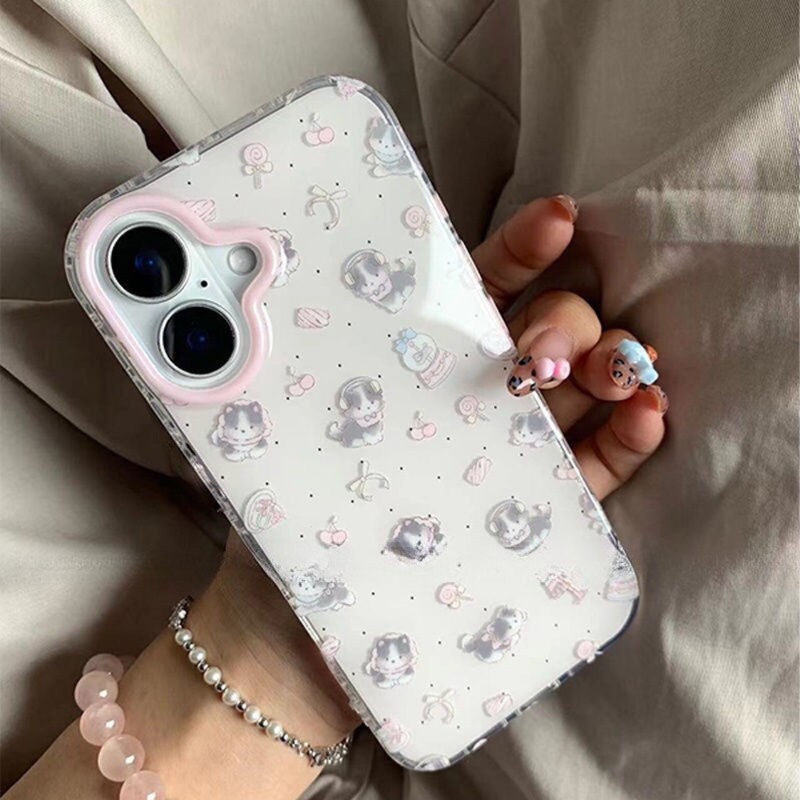 Gray and White Dog Suitable for Apple 17Promax Mobile Phone Case Iphone16/15Pro Anti-Fall 14/13/12/11