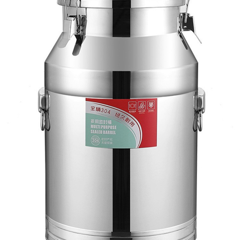 Barril de arroz de acero inoxidable, barril de arroz, barril de harina doméstico, tanque de almacenamiento a prueba de insectos y humedad, barril de aceite de sellado a prueba de humedad, metal