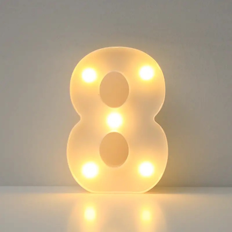 Amazon (16cm) LED blanco inglés número de letras lámpara de cumpleaños propuesta de matrimonio atmósfera lámpara LED lámpara decorativa