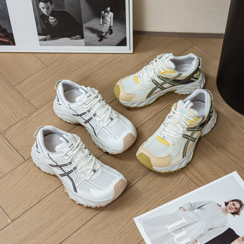 Summer Breathable Mesh Dad Running Shoes for Women 2025 Forrest Gump Flat Heel Versatile Casual Sports Travel Shoes