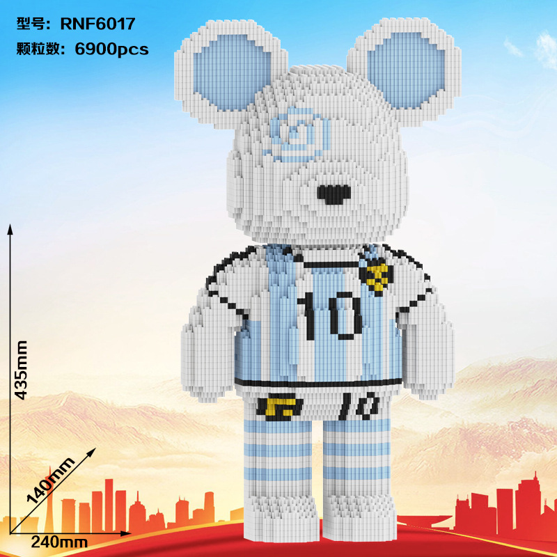 Compatible con Lego pequeñas partículas ensambladas juguete Super blanco oso violento bloques de construcción grande decoración piso adulto alta dificultad rompecabezas