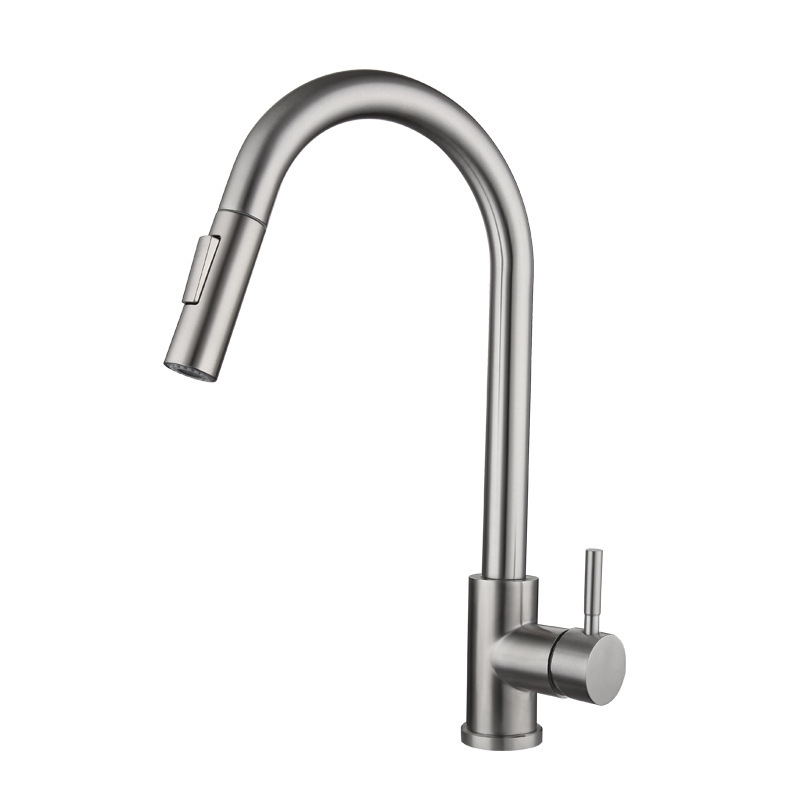 SUS304 Acero inoxidable cocina pull grifo inducción caliente y fría retráctil cepillado Oro Negro toque grifo