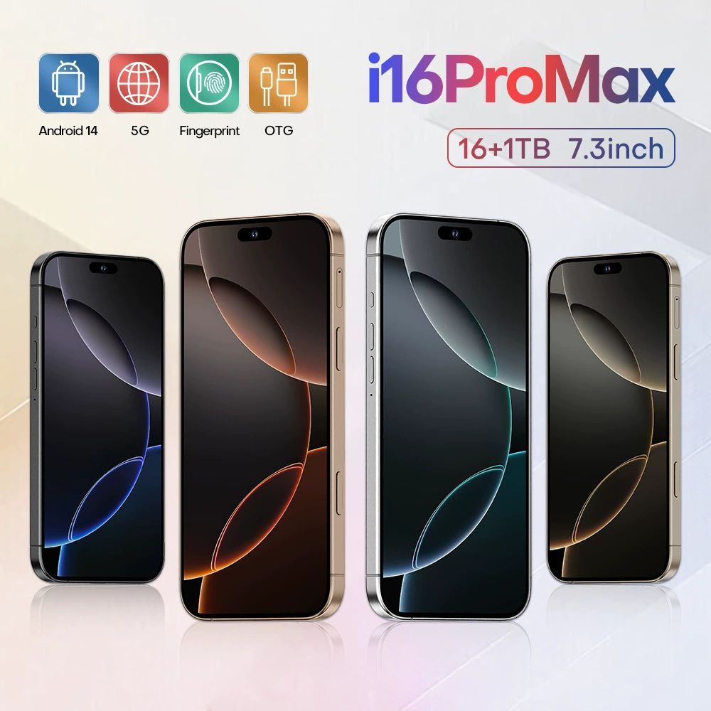 Смартфон i16 Pro Max, Android 14, 7,3-дюймовый AMOLED, 5G, 16 ГБ + 1 ТБ (варианты EU/US/AU/UK)