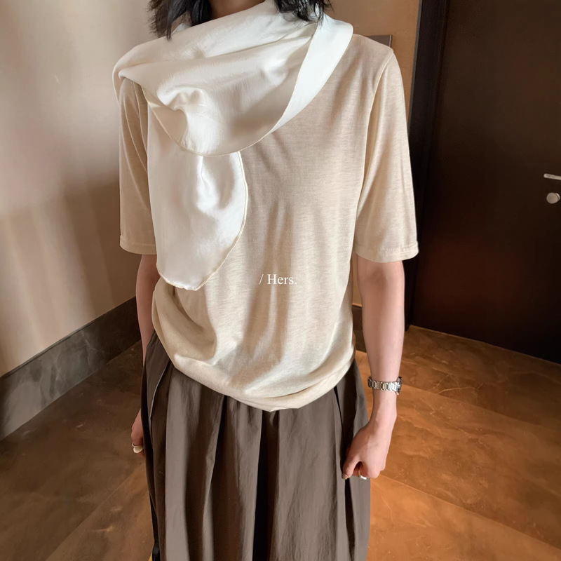Hers One Spoon of Sweetness Summer Korean Style Simple Daily Commuting Silk Scarf Collar Long Sleeve Blouse for Women 80255 (Adjustable) Hers One Spoon of Sweetness Summer Korean Style Simple Daily Commuting Silk Scarf Collar Long Sleeve Blouse for Women 80255 (Adjustable)