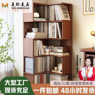 Simple solid wood multi-layer corner cabinet corner bookcase household storage cabinet storage rack living room bedroom corner bookcase
