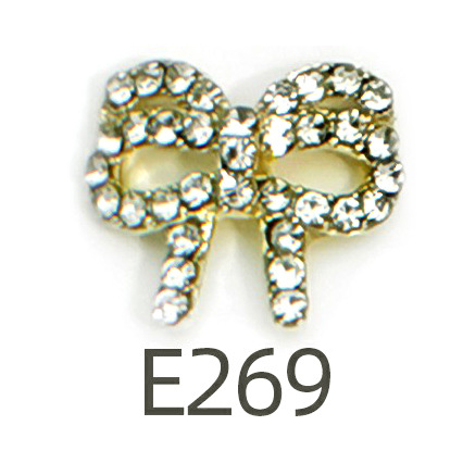 Transfronterizo Japonés arco de uñas accesorios de pajarita caliente simple todo fósforo tridimensional hueco joyería de uñas de diamantes al por mayor