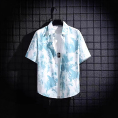 男短袖印花衬衫，休闲沙滩装，个性薄情侣上衣，新品