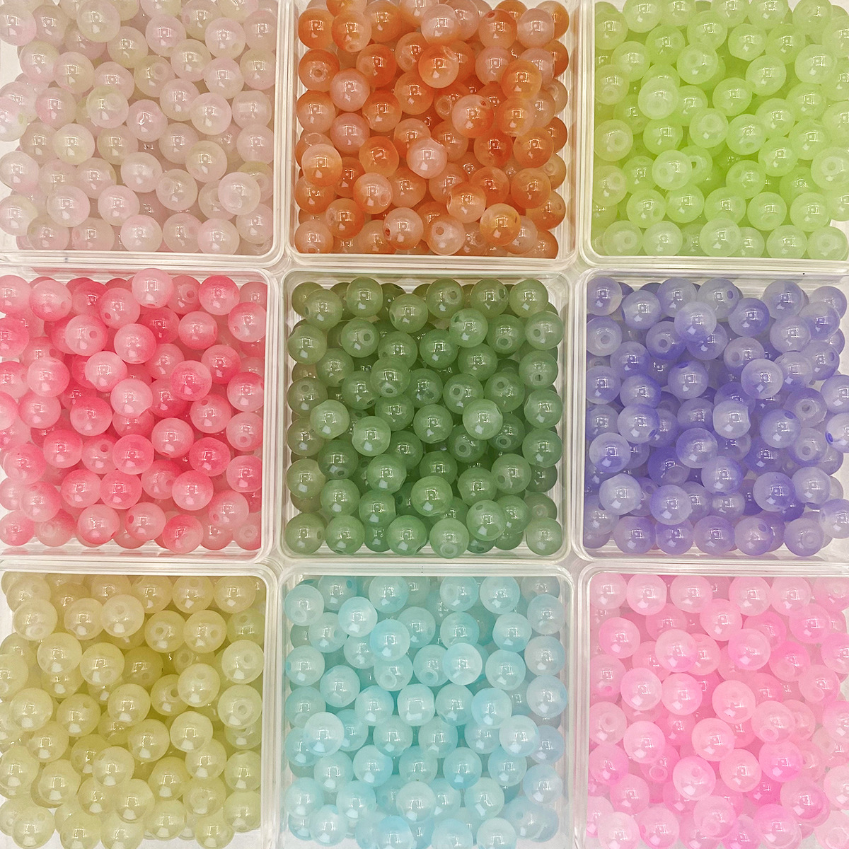 玻璃珠圆珠散批水晶珠子手串串珠手工diy散珠饰品手链配饰琉璃珠