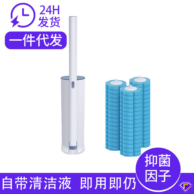 国境を越えた使い捨てトイレブラシ家庭用トイレ洗浄投げ式スポンジブラシヘッドトイレブラシ|undefined