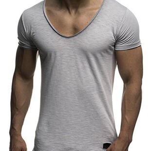New Men's Fashion Chicken Heart Collar T-shirt Men's Summer Casual Sports Short Sleeve T-shirt