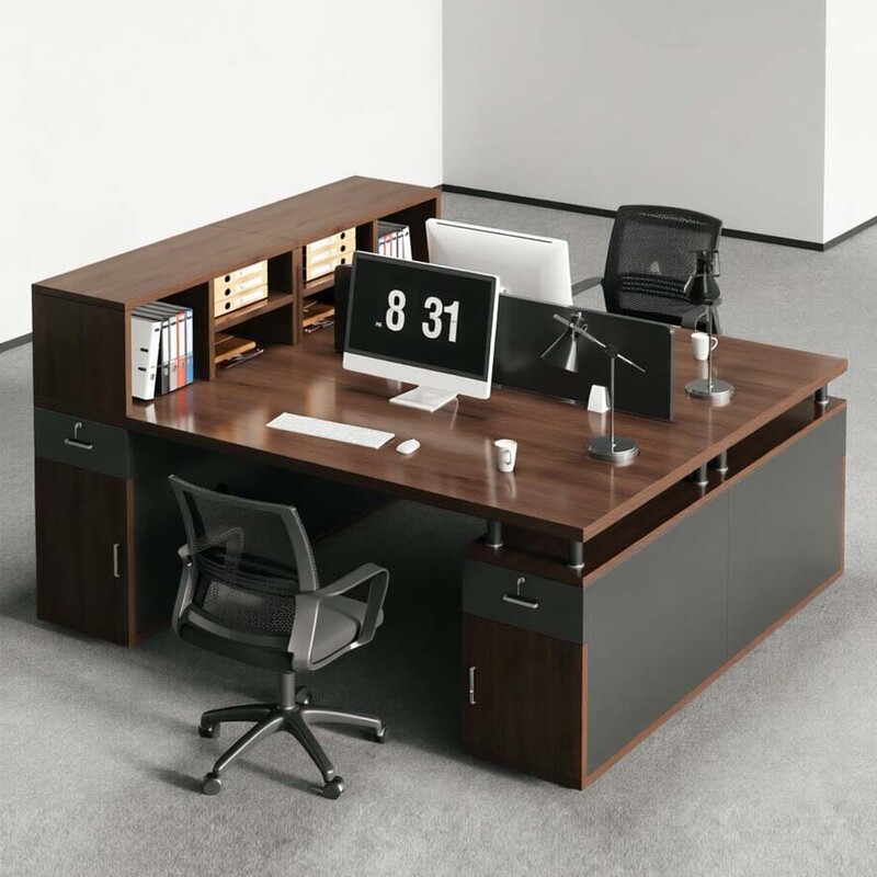 Office Desk, Staff Workstation, Modern Simple Desk and Chair Combination, Staff Bedroom Single/Double Workstation, Simple Computer Desk