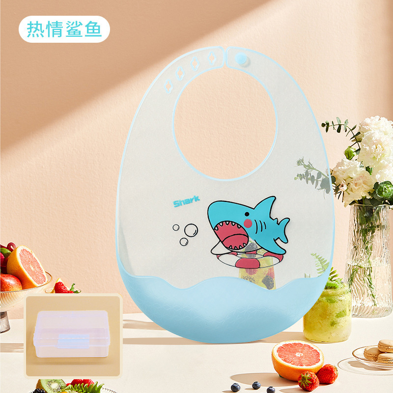 宝宝吃饭超薄硅胶围兜儿童饭兜婴儿柔软轻薄防水围嘴口水兜口水巾|undefined