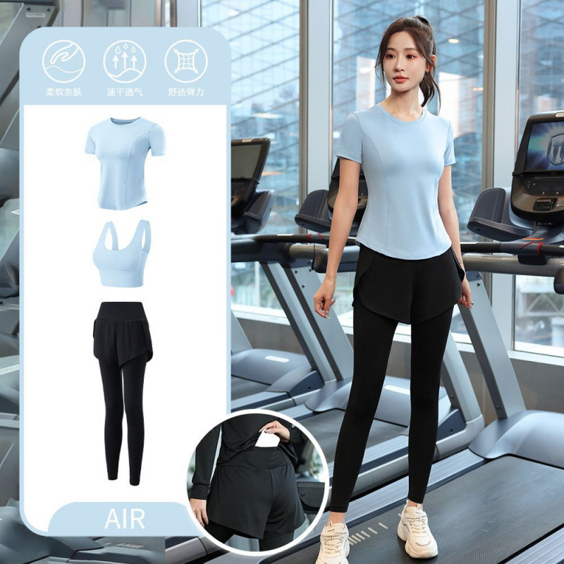 Juego de carrera para mujeres primavera y otoño principiantes de verano yoga deportivo rápido ropa seca trajes transpirables comercio exterior al por mayor