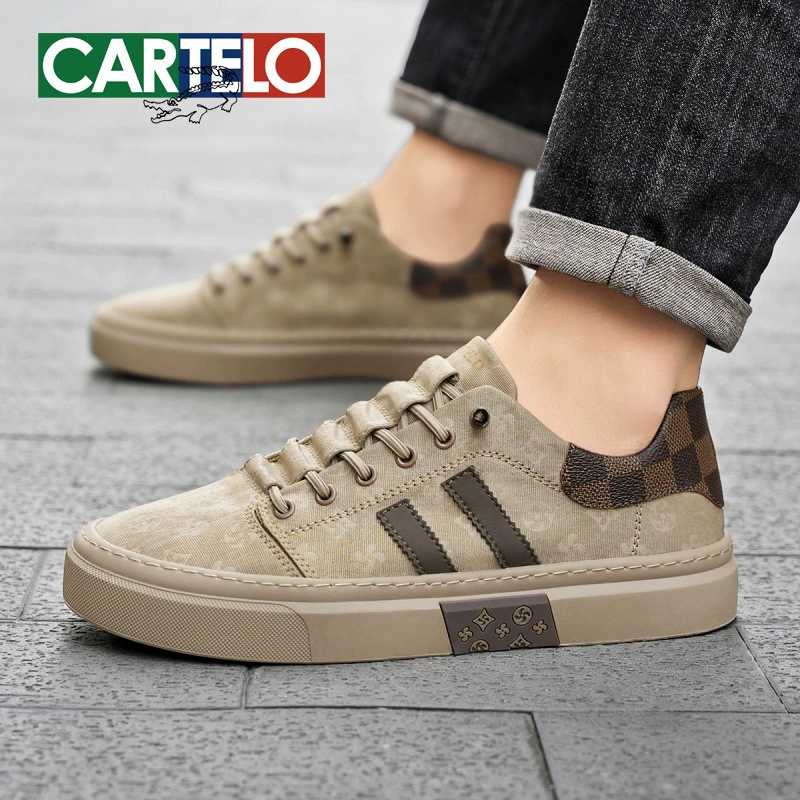 Мужские кроссовки Cardile Crocodile, лето 2025, новые, из канваса, в корейском стиле, модные, повседневные, из ткани.