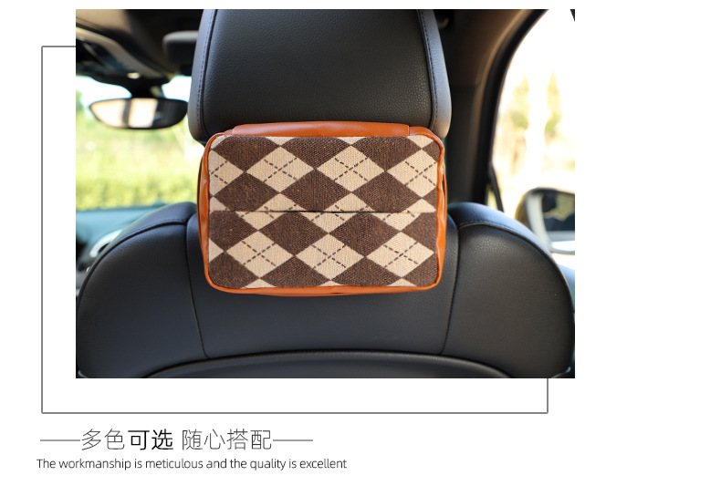 Creative car tissue box fashion big Lingge car hanging paper box multi-functional car home dual-use automotive supplies