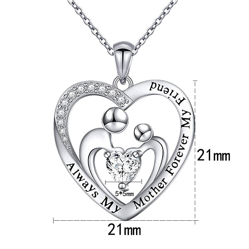 1 Piece Sterling Silver Zircon Letter Heart Shape Pendant display picture 1