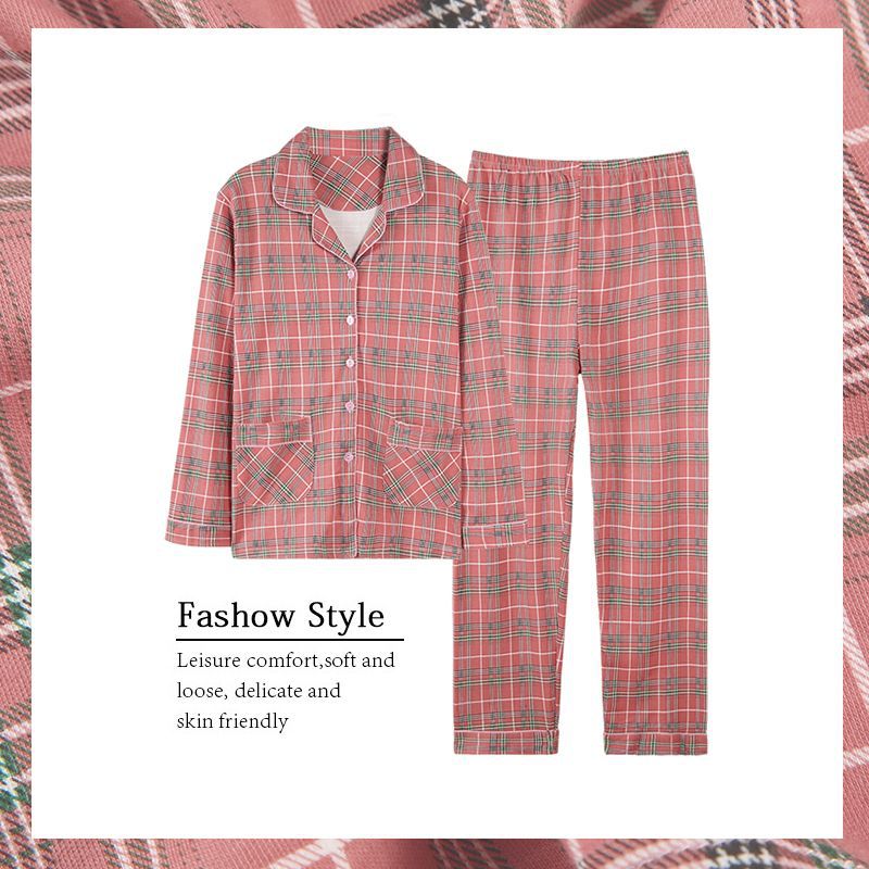 Pijamas de mujer primavera y otoño 100% algodón de manga larga delgada madre de mediana edad y ropa para el hogar de algodón de mediana edad y edad avanzada