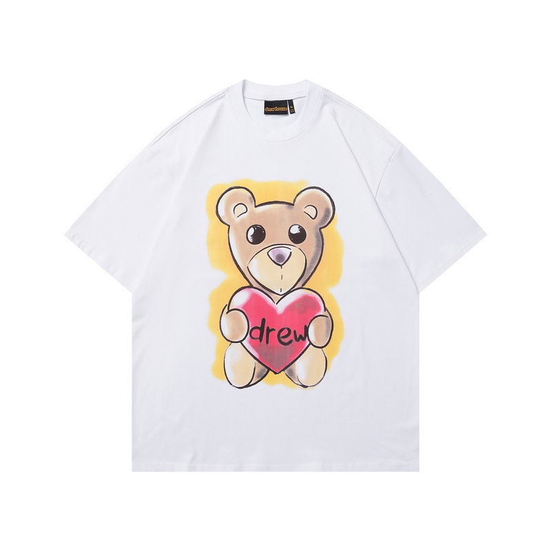 高バージョン。クロスボーダーカップル春夏新作DREW漫画シリーズ多用途カジュアルで快適な半袖Tシャツ|undefined